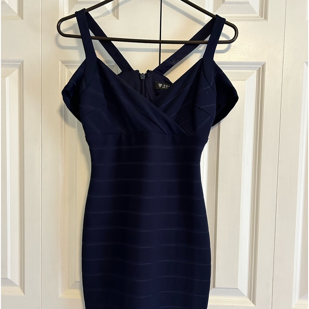 Navy shift cocktail dress, Size 0